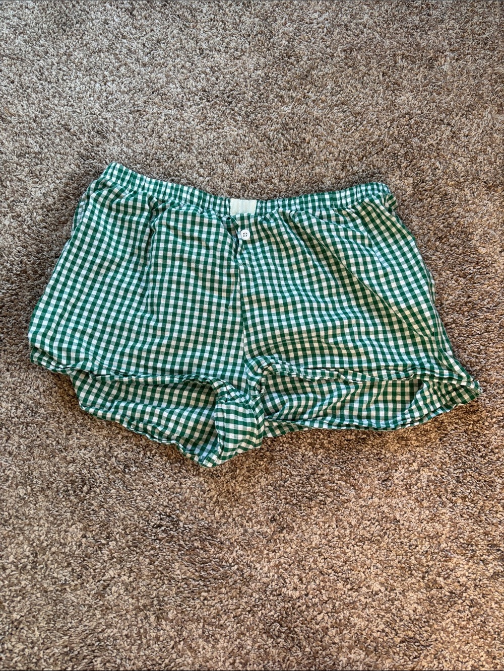 Green Gingham Women’s Lounge Shorts